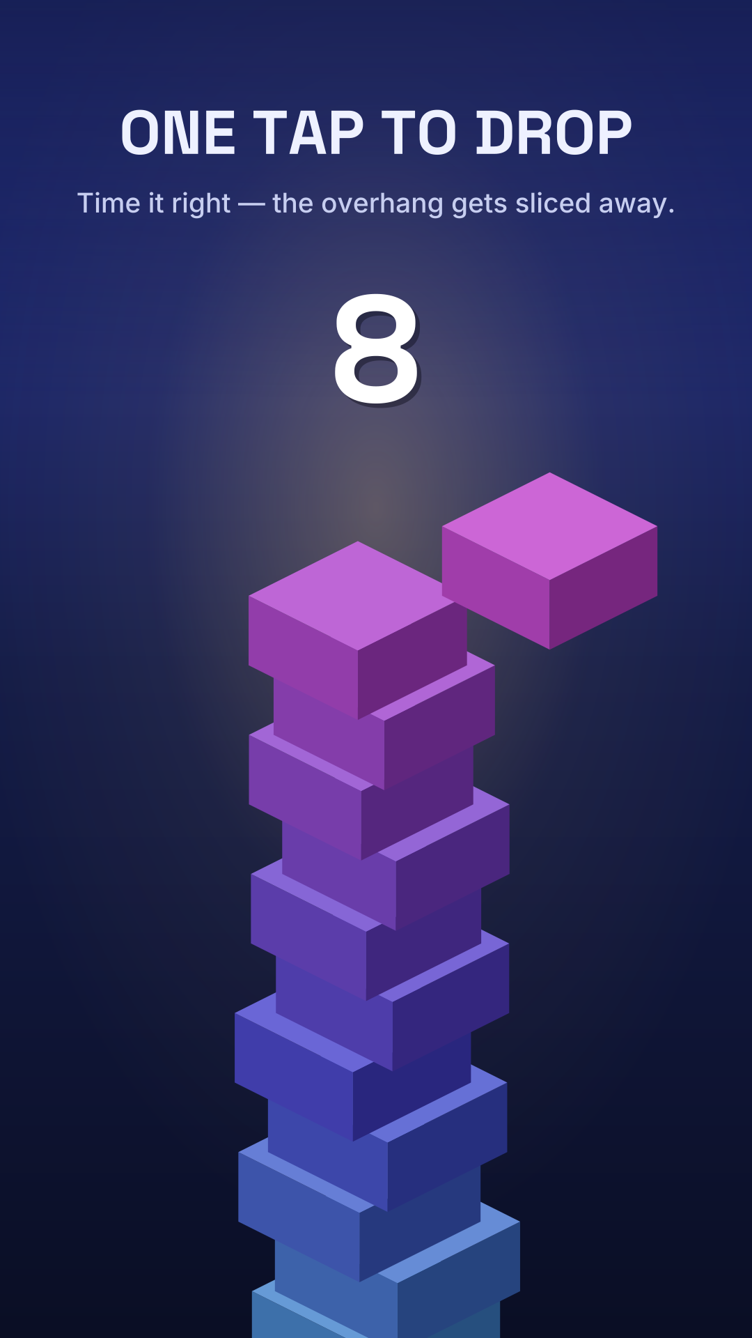 Spire gameplay — a slab sliding in to drop